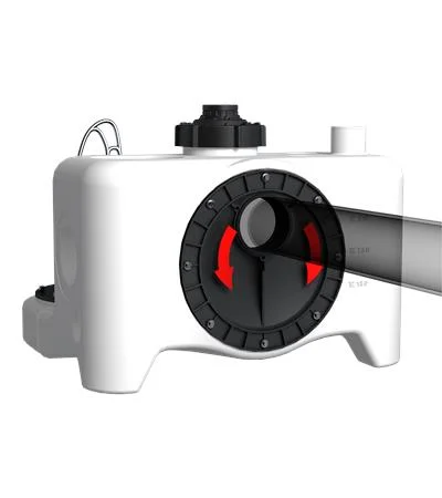 Turnable inlet disk with socket seal for adjustable intlet level